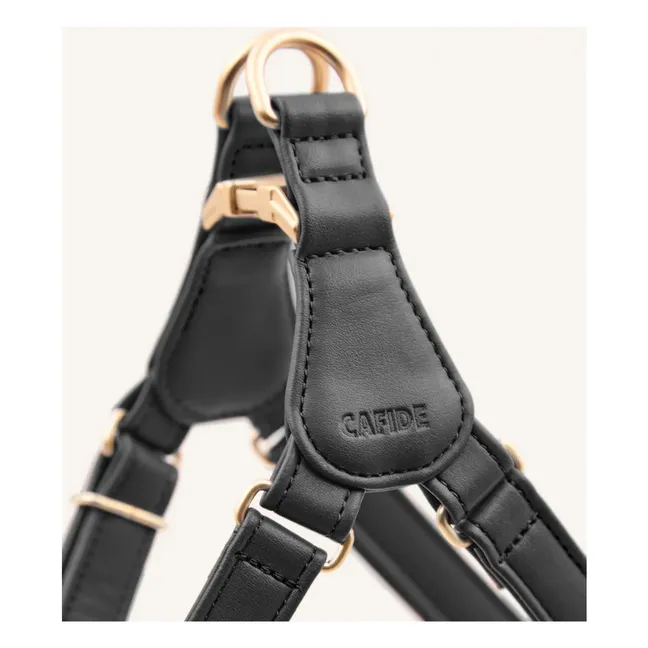 Harnais pour chien en cuir vegan Step in | Noir