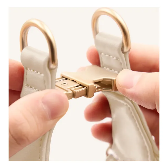 Arnés para perro de cuero vegano Step in | Beige