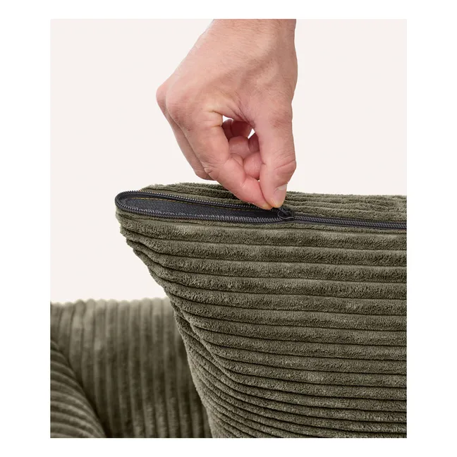 Panier pour chien en velours côtelé Snozy | Vert