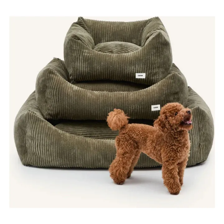 Panier pour chien en velours côtelé Snozy | Vert- Image produit n°4
