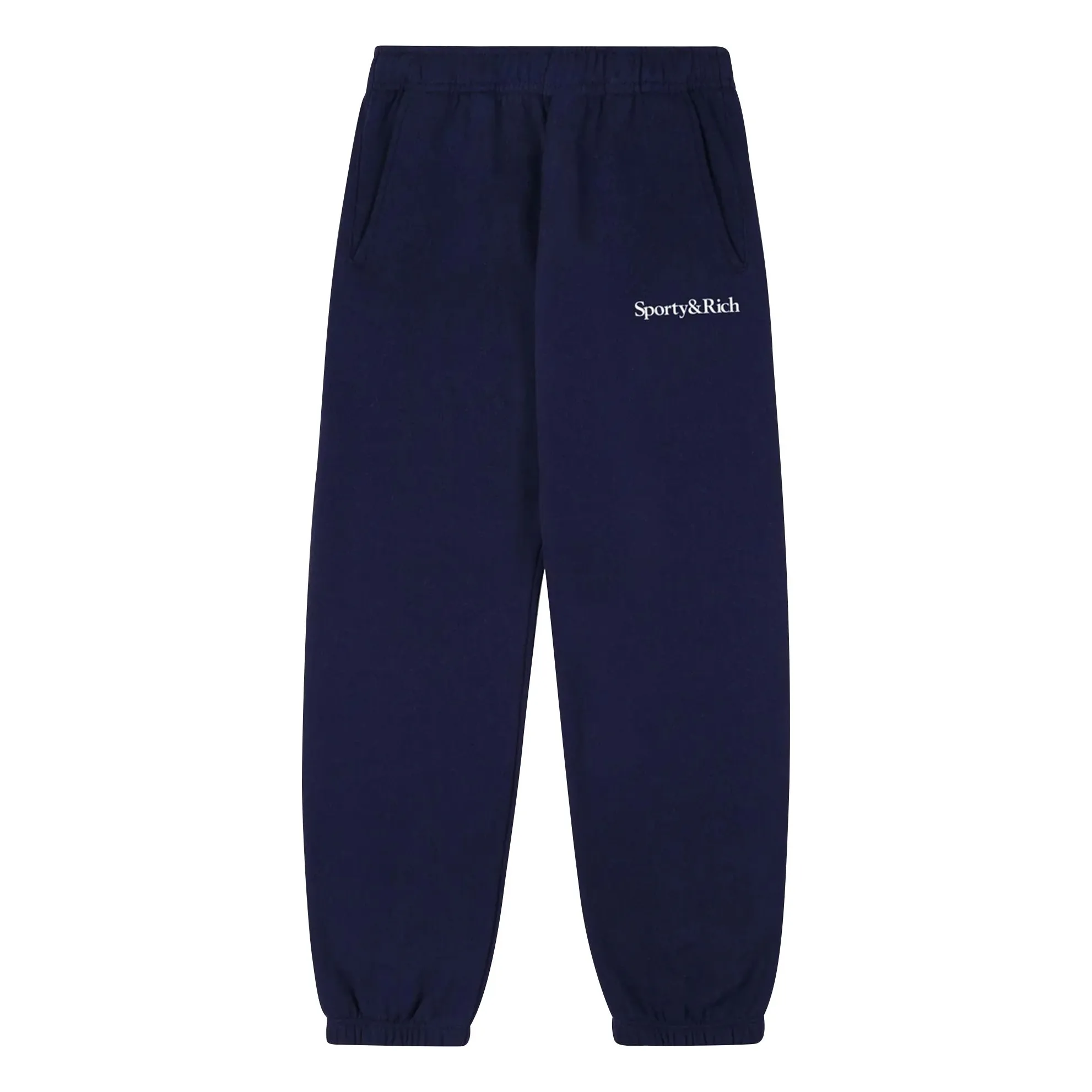 Sporty & Rich Unisex Kids Navy Blue Jogger Serif Logo