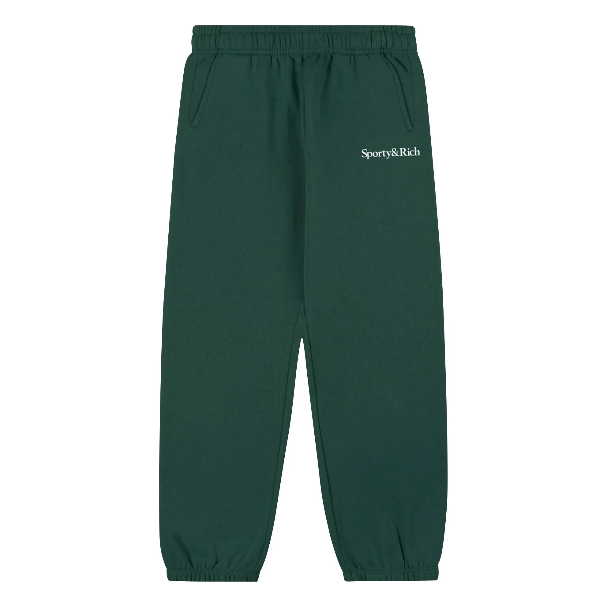 Sporty & Rich Unisex Kids Dark Green Jogger Serif Logo