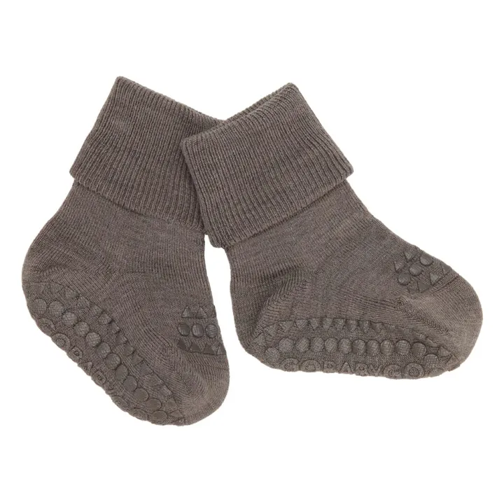 Chaussettes Antidérapantes Laine Mérinos | Marron- Image produit n°1