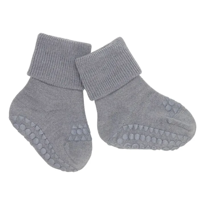 Chaussettes Antidérapantes Laine Mérinos | Gris- Image produit n°1