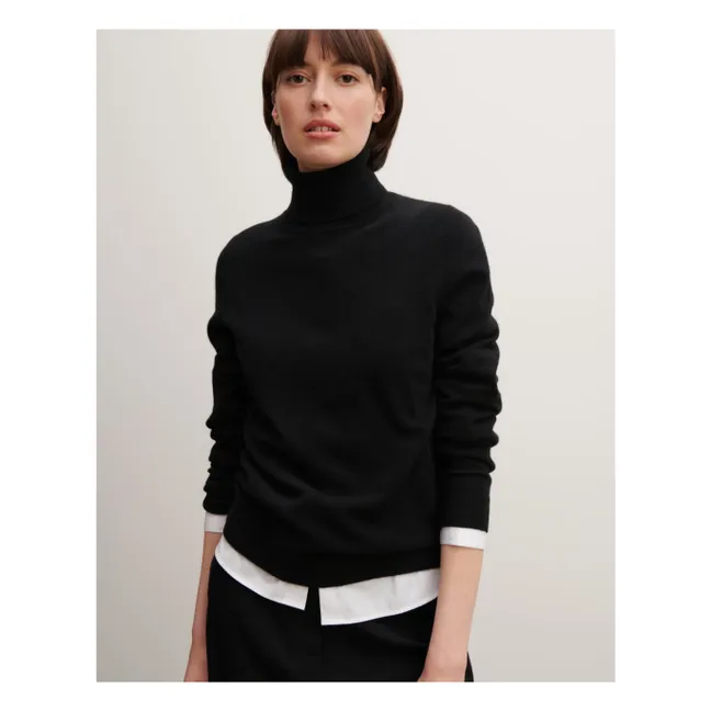 Maglione classico a collo alto in cashmere | Grigio antracite