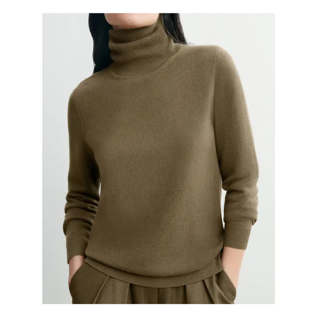 Maglione classico a collo alto in cashmere | Beige