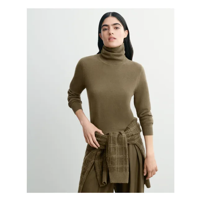 Maglione classico a collo alto in cashmere | Beige