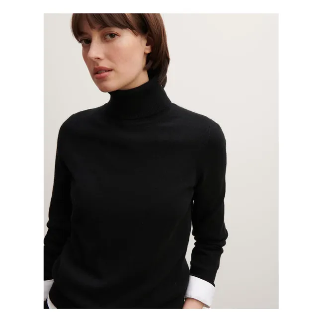 Jersey clásico de cachemira con cuello vuelto | Gris Antracita