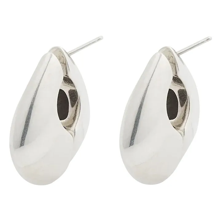 Boucles d'Oreilles Demi Lune Small | Argenté- Image produit n°3