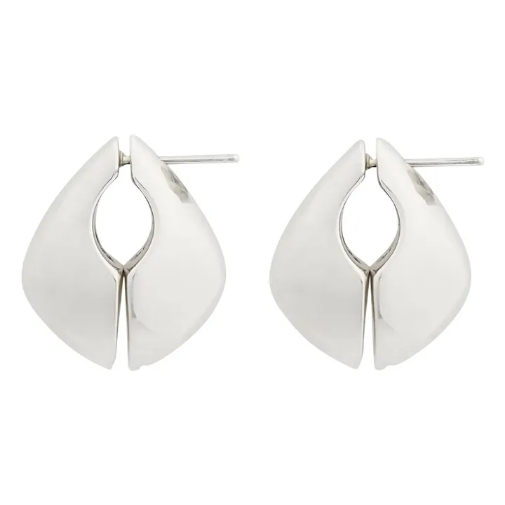 Boucles d'Oreilles Demi Lune Small | Argenté- Image produit n°0