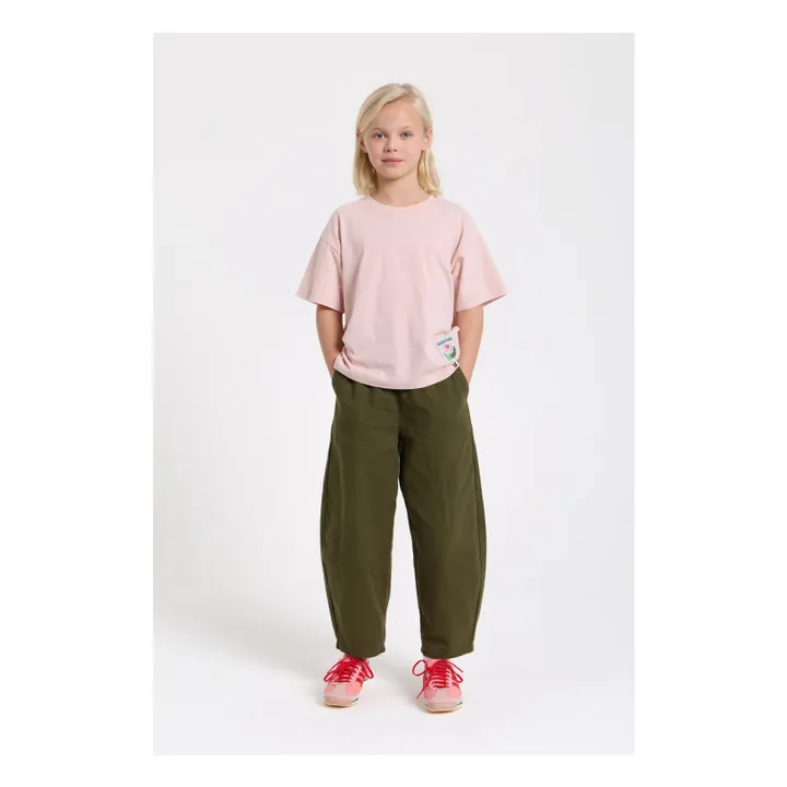 Pantalon Balloon Brodé Gianna Twill | Vert kaki- Image produit n°1