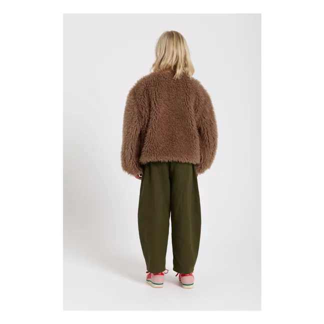 Pantalon Balloon Brodé Gianna Twill | Vert kaki