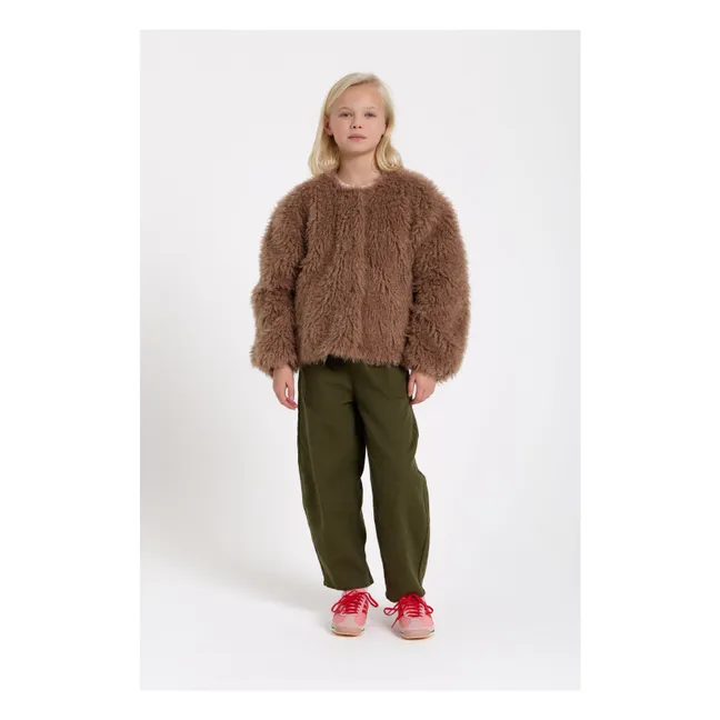 Pantalon Balloon Brodé Gianna Twill | Vert kaki