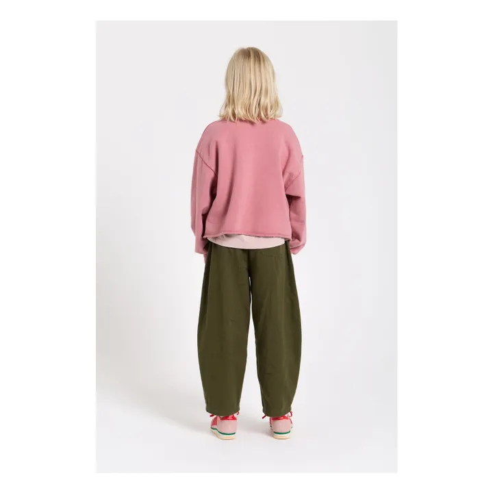 Pantalon Balloon Brodé Gianna Twill | Vert kaki- Image produit n°6