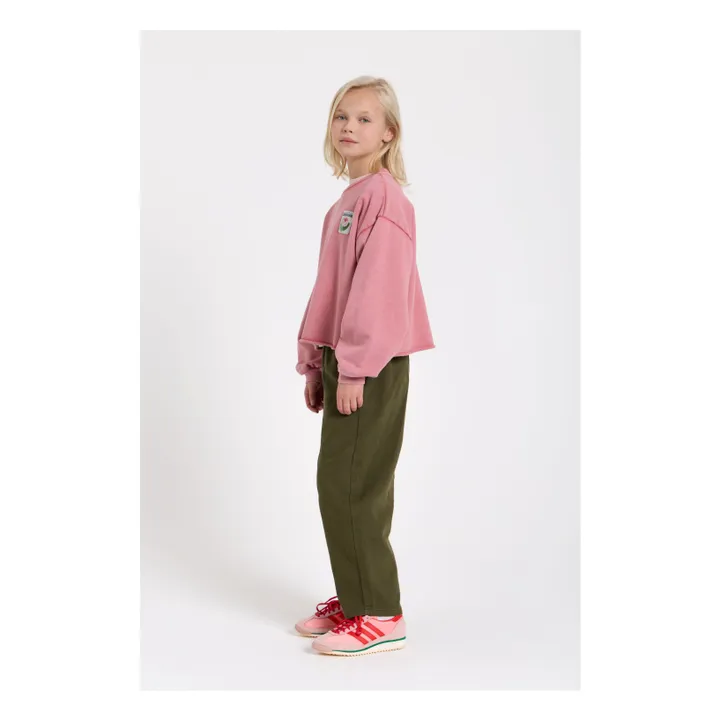 Pantalon Balloon Brodé Gianna Twill | Vert kaki- Image produit n°5