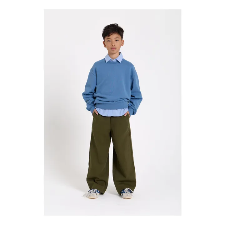 Pantalon Large Burt Twill | Vert kaki- Image produit n°1