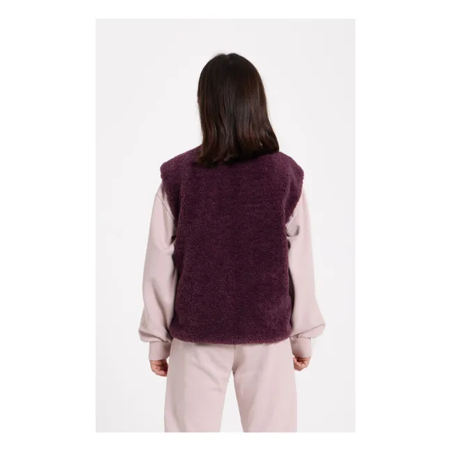 Jude Sleeveless Sherpa Jacket | Purple