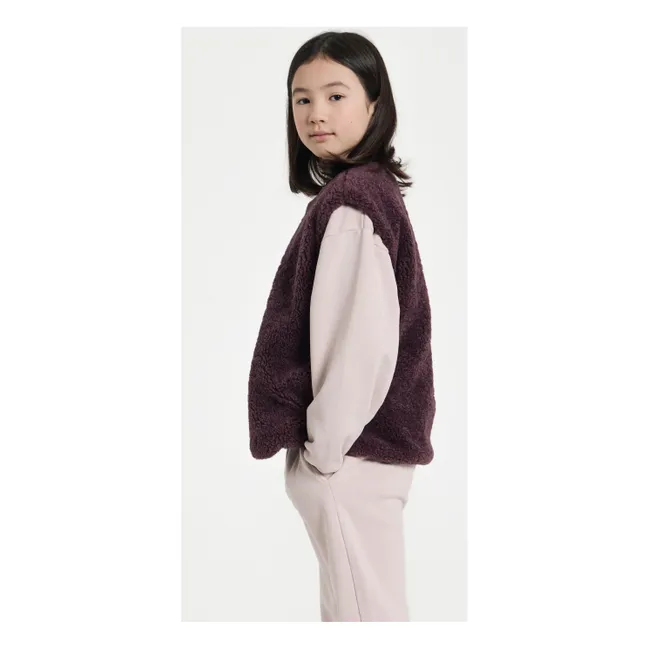 Jude Sleeveless Sherpa Jacket | Purple