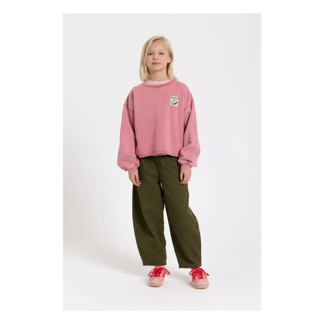 Gianna Twill Embroidered Balloon Pants | Khaki