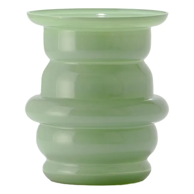 Jarrón cúpula de cristal | Verde Almendra