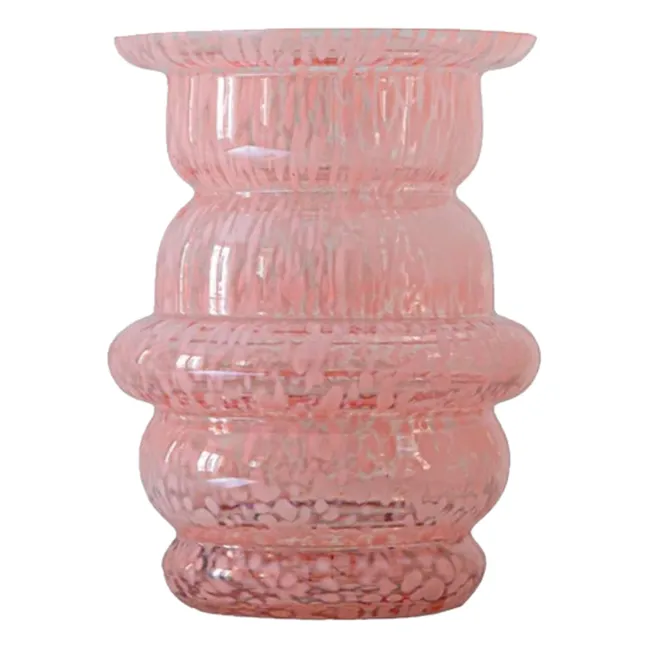 Vase en verre moucheté Dôme | Rose