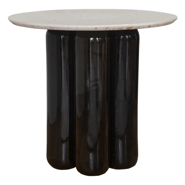 Table d'appoint avec plateau en matière recyclée | Noir
