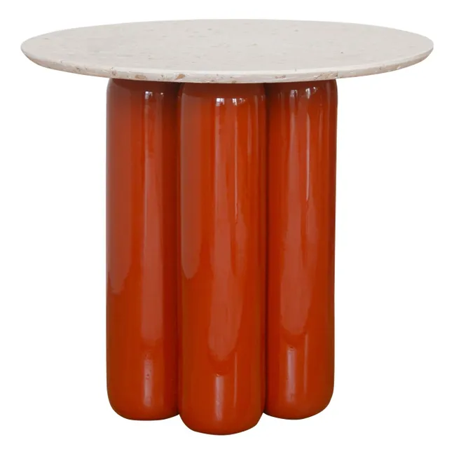 Table d'appoint avec plateau en matière recyclée | Terracotta