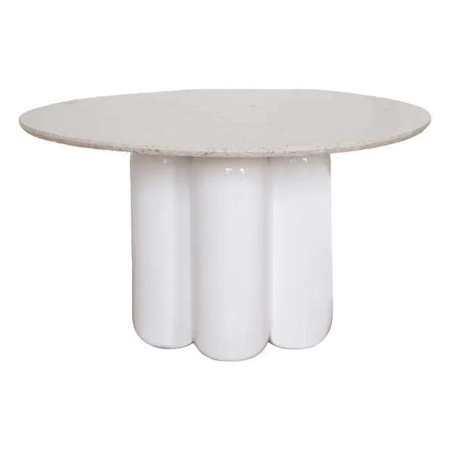 Table basse avec plateau en matière recyclée | Blanc