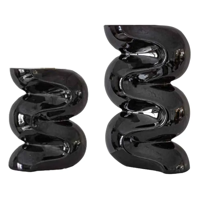 Portacandele Ganache - Set di 2 | Nero