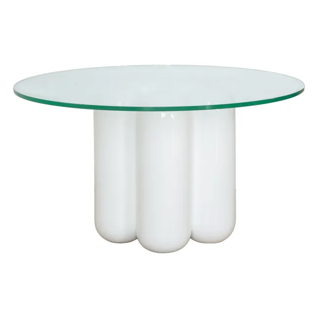 Table basse avec plateau en verre | Blanc