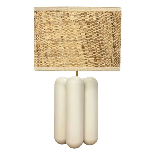 Lampe à poser abat-jour en raphia Charlotte | Crème