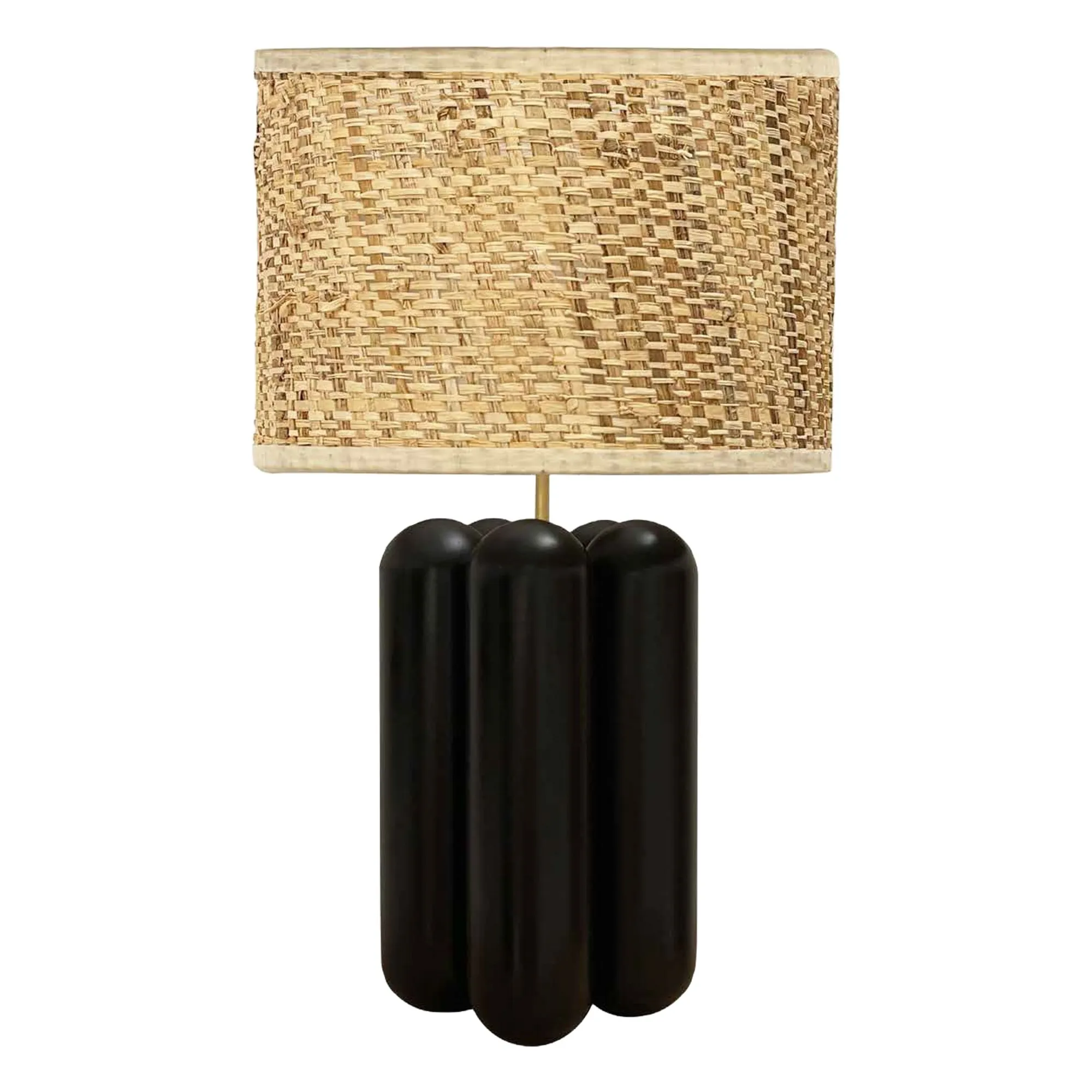 Cosin Black Table Lamp With Raffia Shade Charlotte