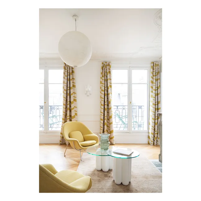 Table d'appoint avec plateau en verre | Blanc