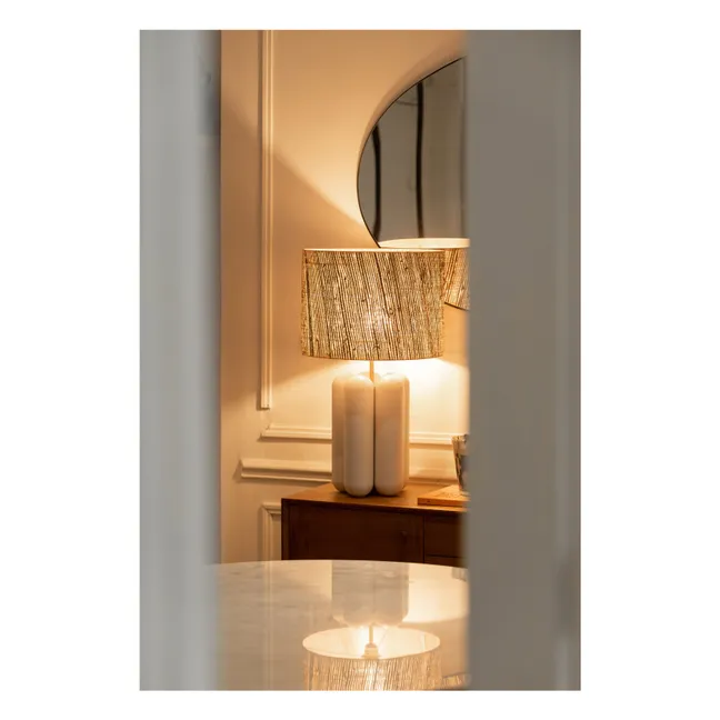 Table lamp with raffia shade Charlotte | Cream
