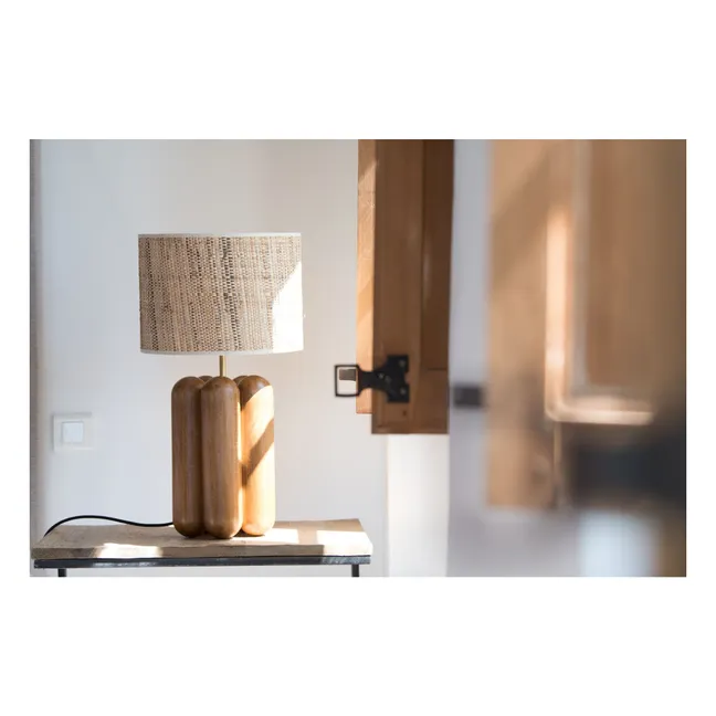 Tischlampe mit Bastschirm Charlotte | Natur