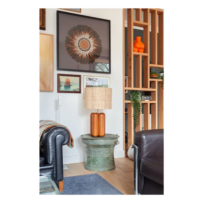 Table lamp with raffia shade Charlotte | Natural