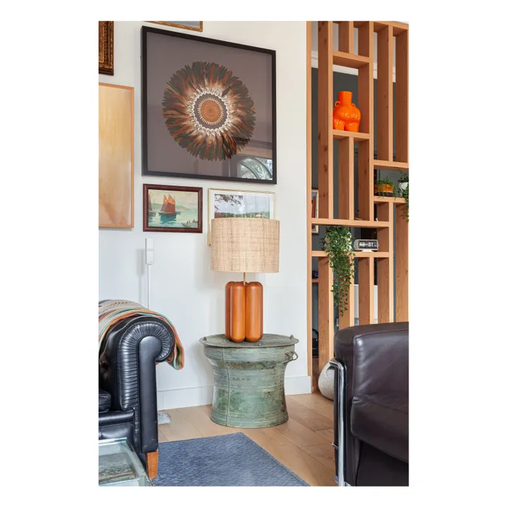 Lampe à poser abat-jour en raphia Charlotte | Naturel- Image produit n°1