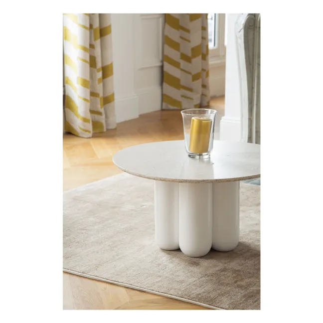 Table basse avec plateau en matière recyclée | Blanc