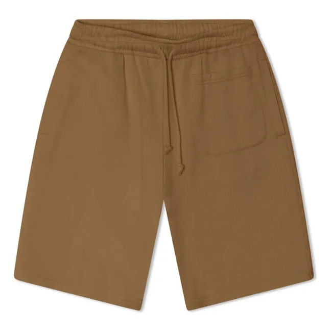 Pantalón corto liso de algodón ecológico | Marrón