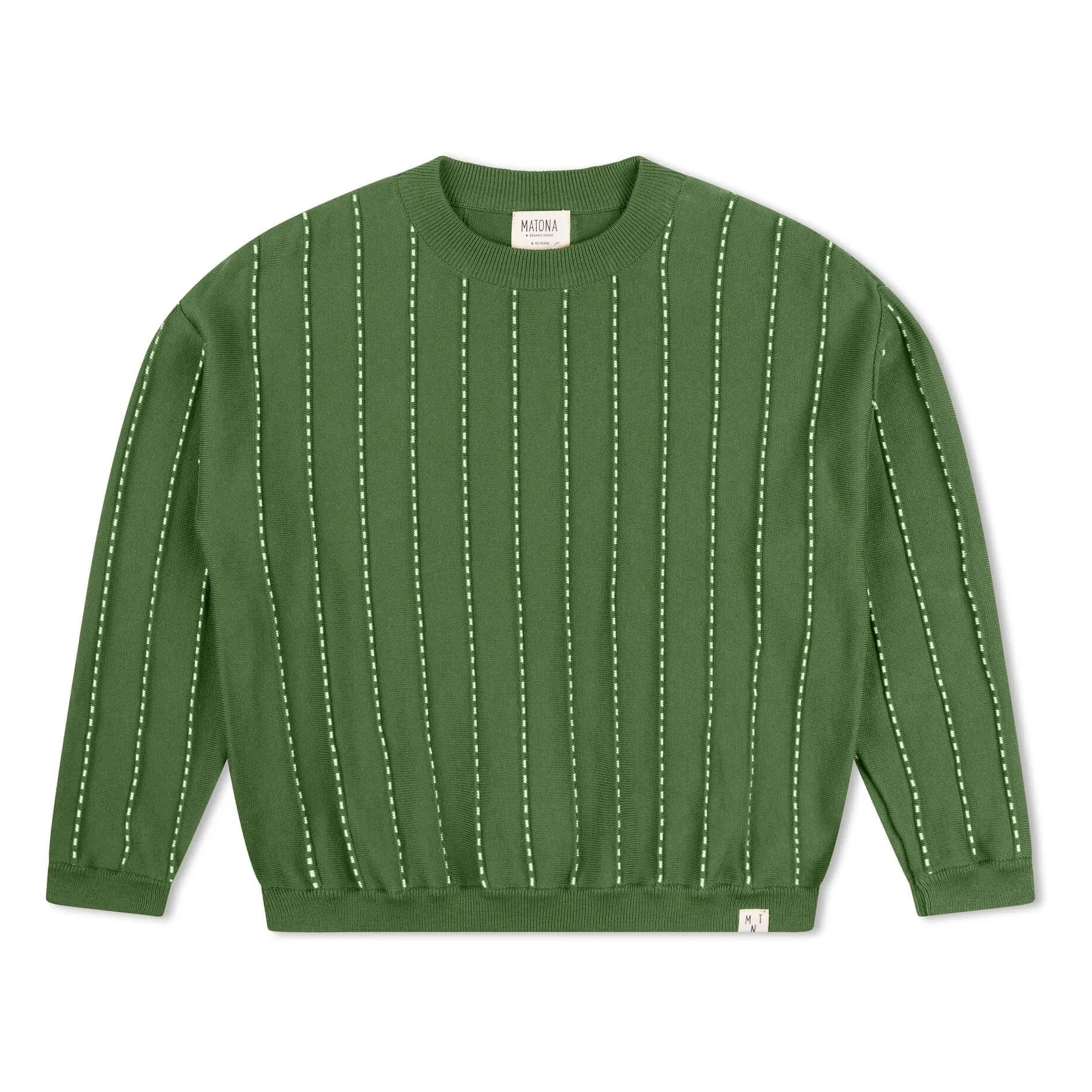 Matona Green Striped Organic Cotton Sweater