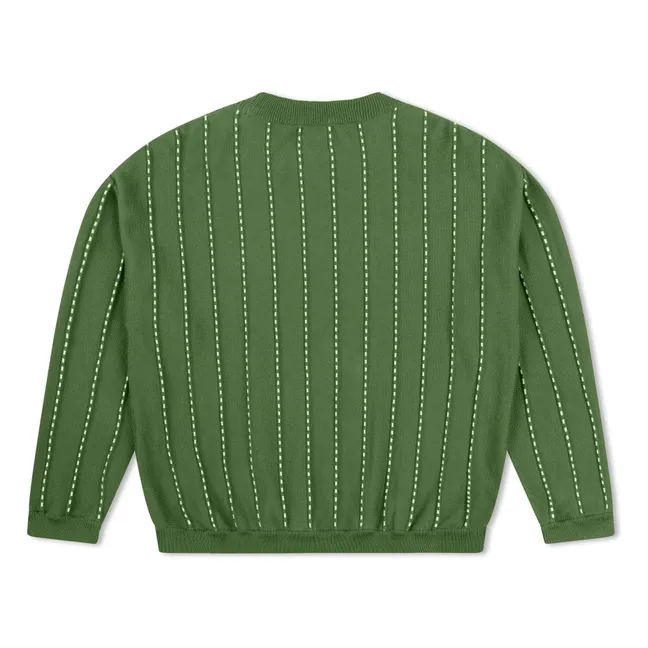 Striped Organic Cotton Sweater | Green