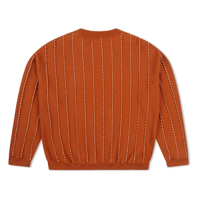 Striped Organic Cotton Sweater | Dark Blue