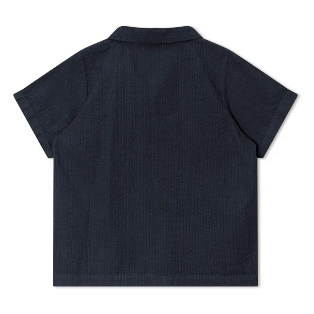 Plain Organic Cotton Shirt | Navy blue