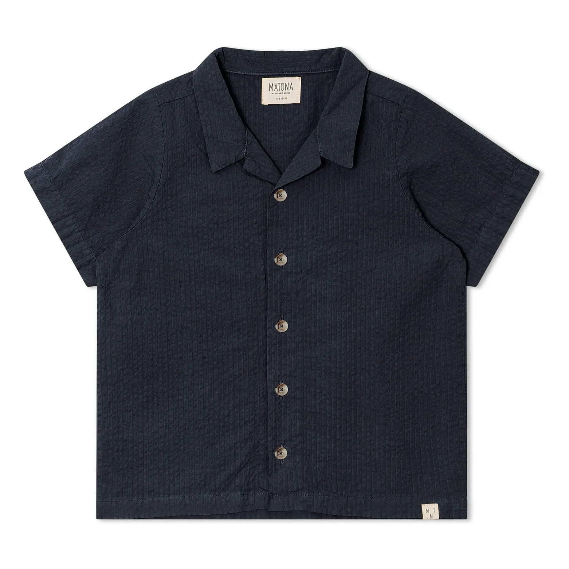 Matona Navy Blue Plain Organic Cotton Shirt