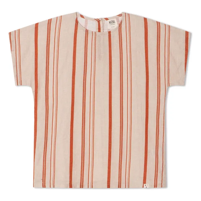 T-shirt Easy Rayé Lin | Blanc