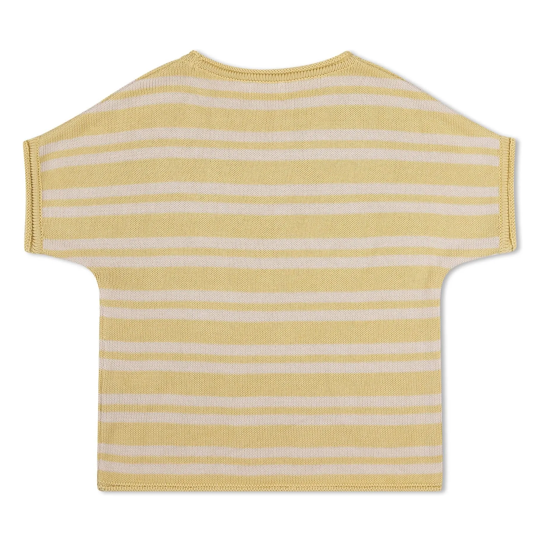 T-shirt Maille Fine Rayé Coton Bio | Jaune pâle- Image produit n°3
