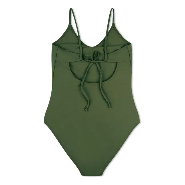 Maillot 1 pièce Col V Fibres Recyclées | Vert sapin