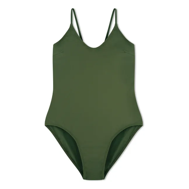 Jersey de 1 pieza con cuello en V Fibras recicladas | Verde Abeto