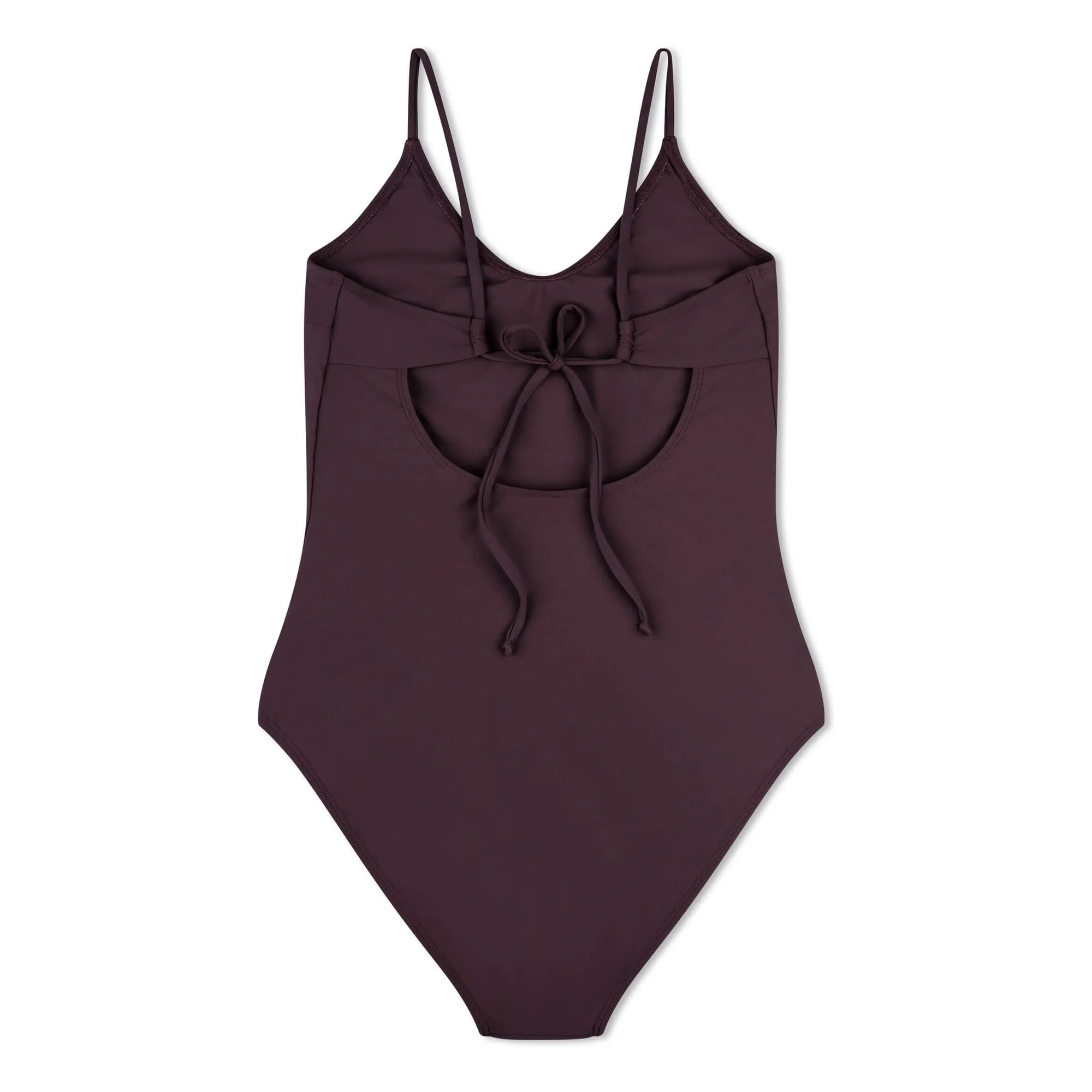 Maillot 1 pièce Col V Fibres Recyclées | Aubergine- Image produit n°5