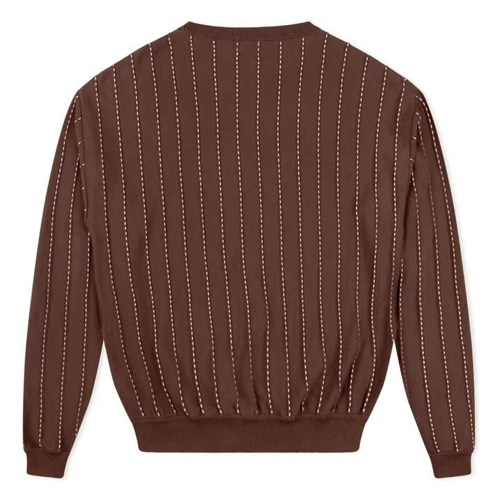 Striped Organic Cotton Field Sweater | Brown- Product image n°2